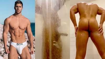 Kyle Hynick shows off his ass in the shower - OnlyGayPorn