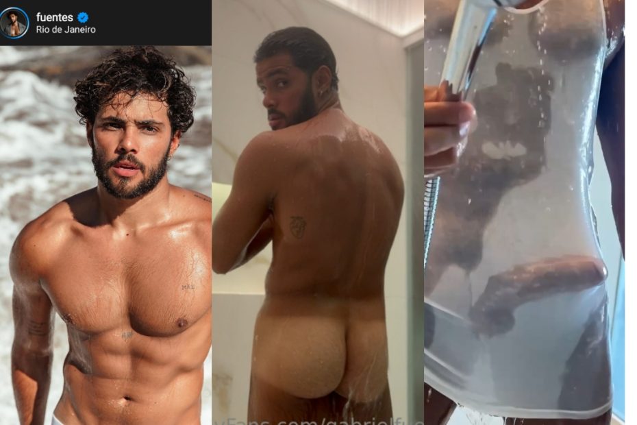 Brazilian actor GabrielFuentes shows off his hard dick in the shower - OnlyGayPorn
