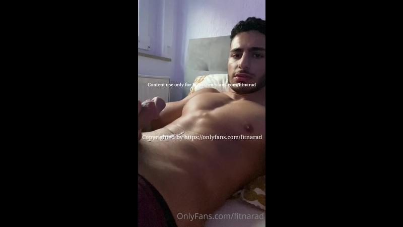 Jerking off in bed and cumming over myself - FitNarad - OnlyGayPorn