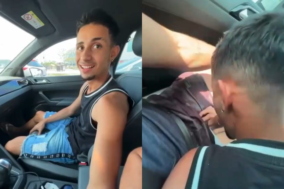 Blowing the uber driver - OnlyGayPorn