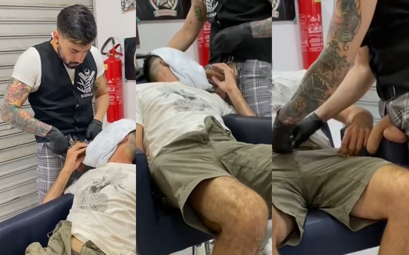 Garotoargentino - fucking in the barber chair - OnlyGayPorn