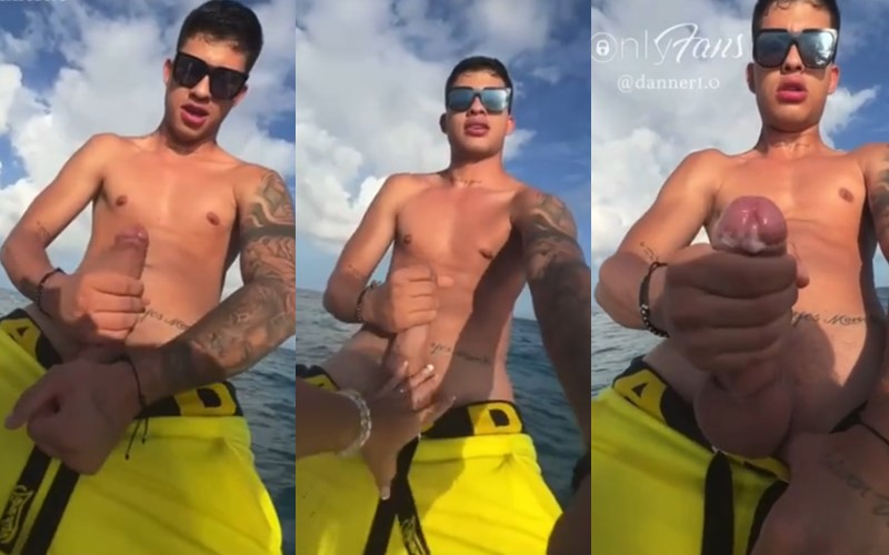 Danner1.0 jerks off on a jetski - OnlyGayPorn