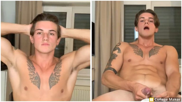 Cute tattooed boy @toxic717 cumming - OnlyGayPorn