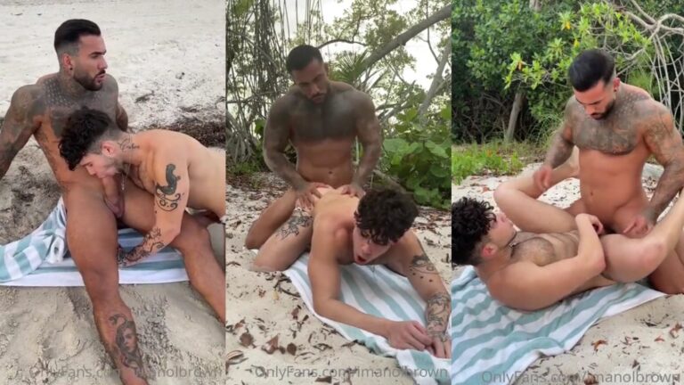 Imanol Brown fucks Joseph Castlian On The Beach Bareback - OnlyGayPorn