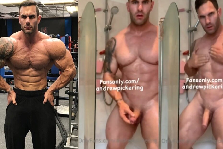 Bodybuilder Andrew Pickering naked in shower - OnlyGayPorn