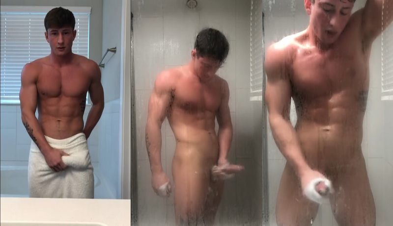 Troy jerks and cums in shower - Brandtsboys - OnlyGayPorn