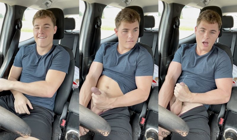 Kegan Keller jerks off in the car and cums - Onlyfans - OnlyGayPorn