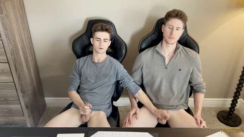 TheStepBrothers - Watching porn and jerking off together - OnlyGayPorn