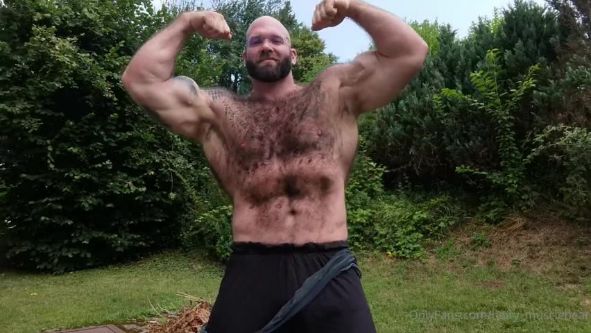Ripping off my clothes and flexing outside Gerald Gschiel Hairy_Musclebear - OnlyGayPorn