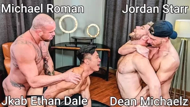 Michael Roman, Jordan Starr, Jkab Ethan Dale and Dean Michaelz fuck - OnlyGayPorn