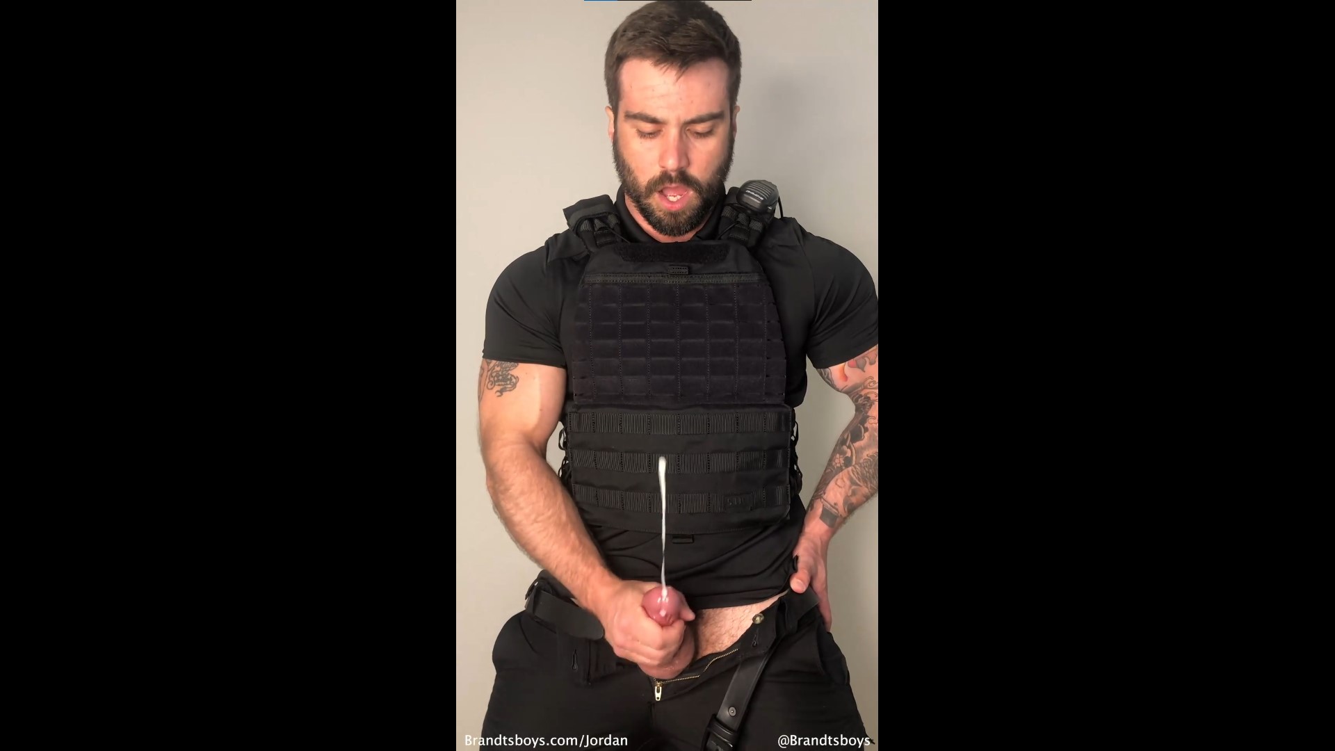 Jerking off and shooting my load - Police Role Play - JordanxBrandt - OnlyGayPorn