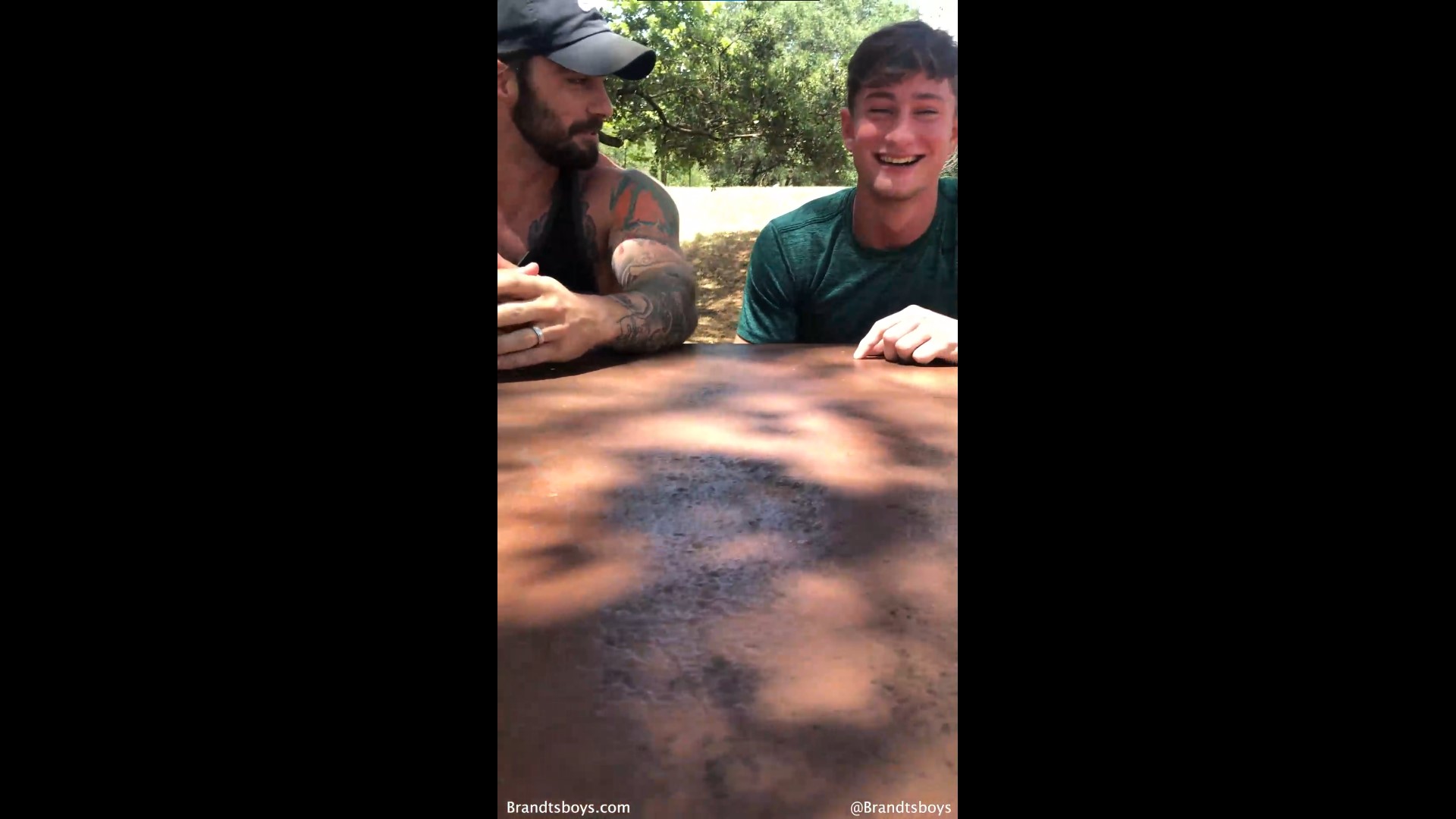 Jordan makes Troy jerk off under the picnic table TroyxBrandt - OnlyGayPorn