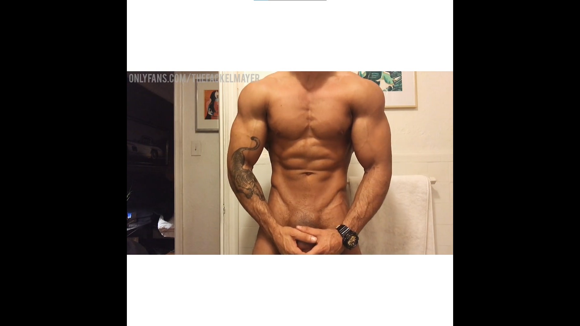 Showing off my muscles and jerking my thick cock till I cum TheFackelmayer - OnlyGayPorn