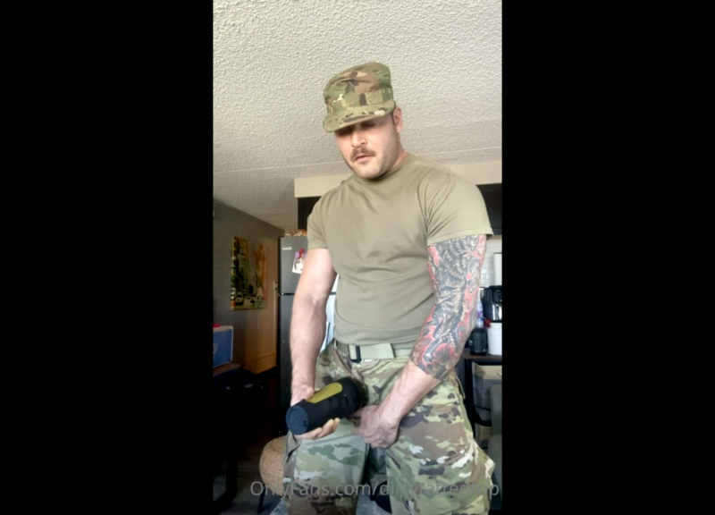 Using my toy till I cum while wearing my uniform - Luca Hunter (dirtytattedtop) - OnlyGayPorn