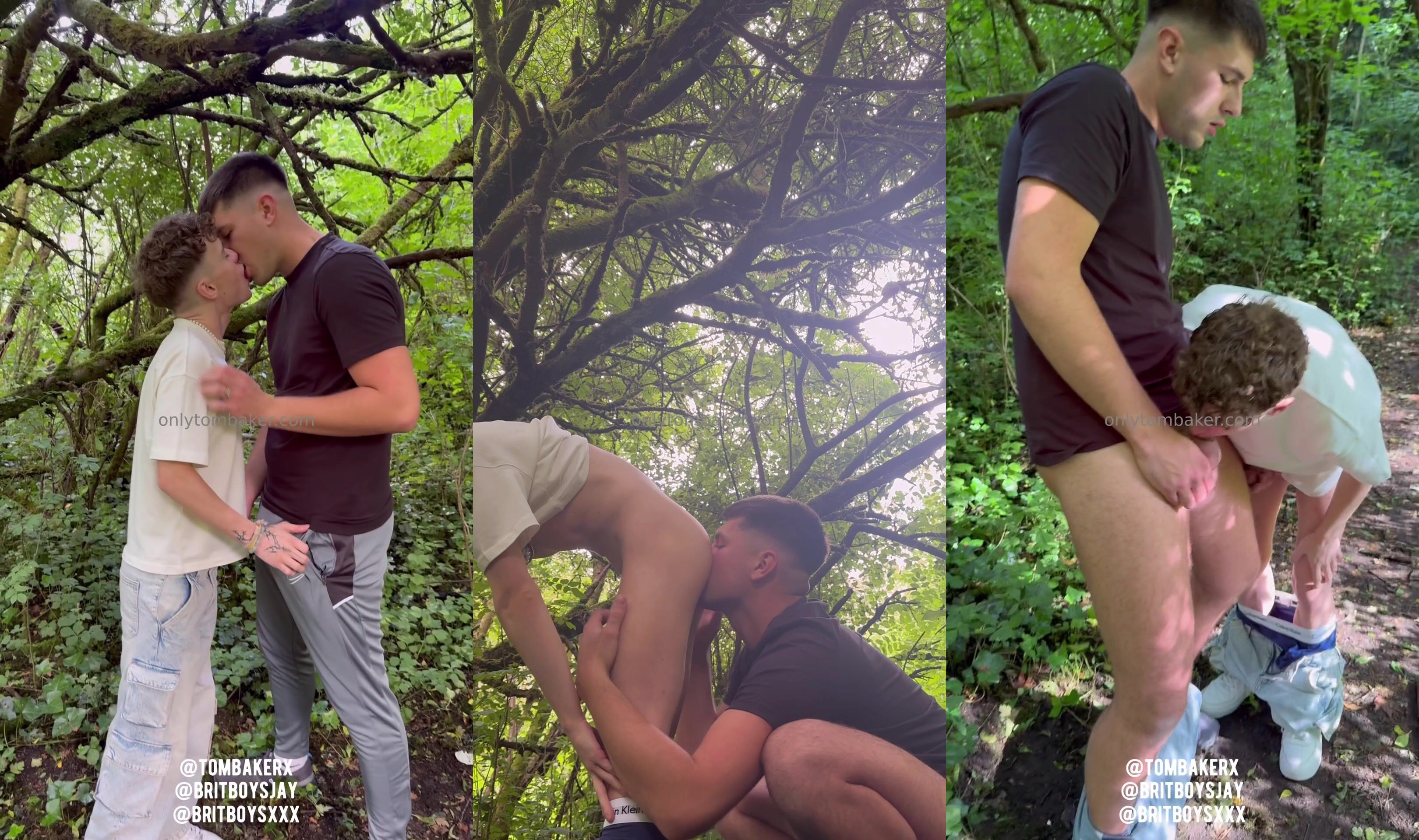Tombakerx & Britboysxxx Blowjob in the Woods