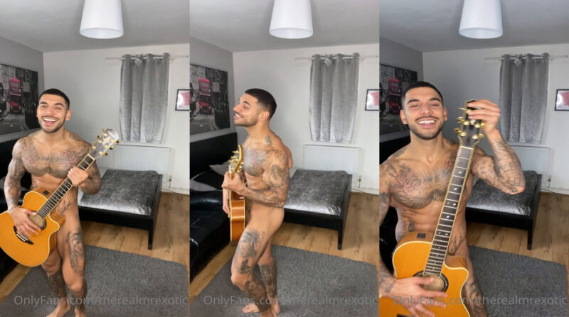 therealmrexotic naked guitar playing show