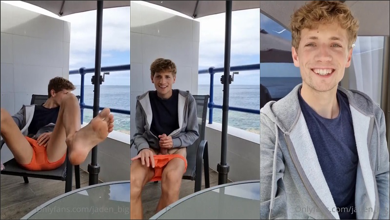 Jaden Big Jerks Off Hard on the Balcony