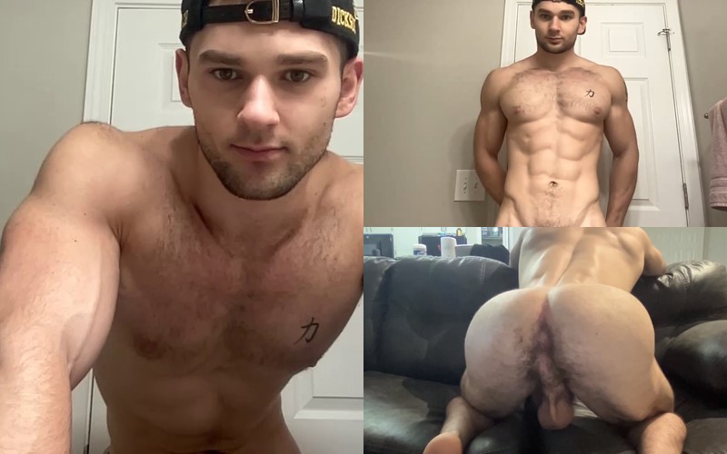 Zac jerks off solo in hot gay porn video