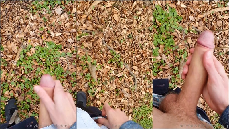 Jaden Big Jerks Off in the Woods