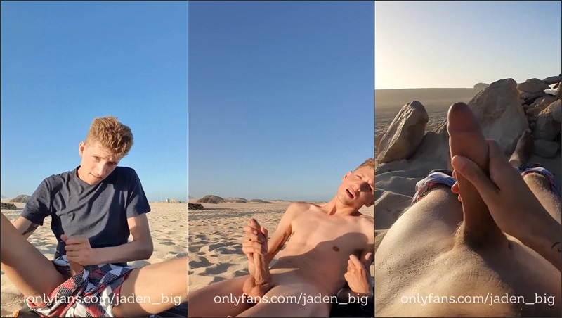Jaden Big Jerks Off On The Beach