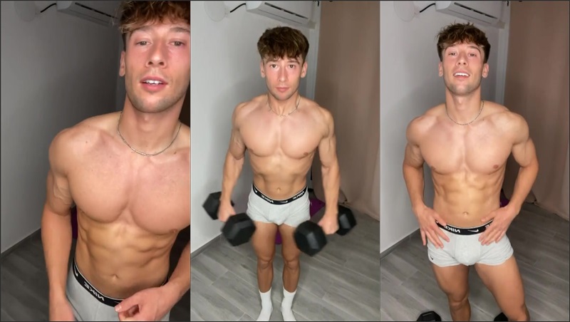 Irish-X Underwear Workout: Muscular Hunk Gets Sweaty in Tight Briefs