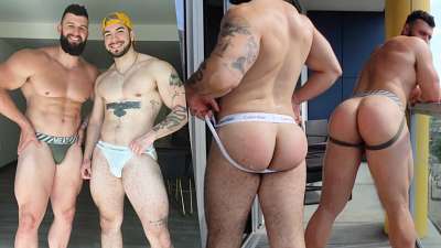 Frankfurdr and Nath Wlyd show off their asses on the balcony