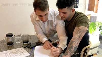 Simon Montana, Thiago Dumont and Adam Cast fuck in The English Lesson