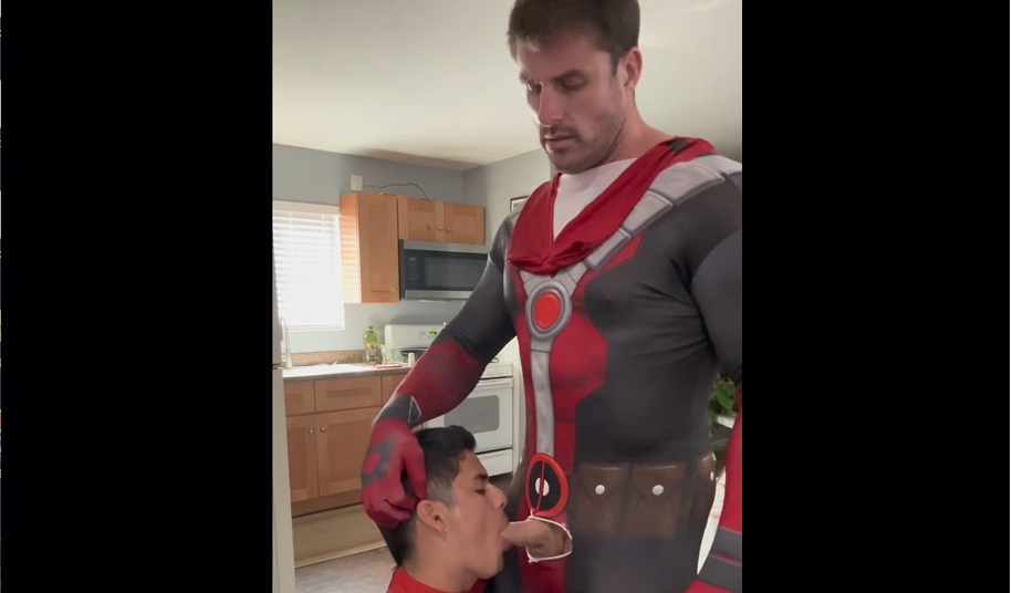 Mark Laxxx Gets His Sub Costume Blowjob