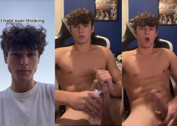 Gay gamer Ashtonh jerks off hard and cums