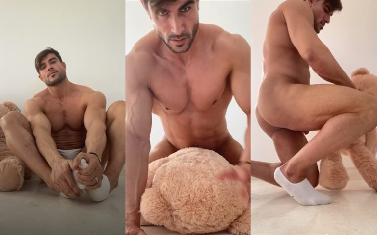 Mario Hervas (mariohervasvip) fucks a teddy bear