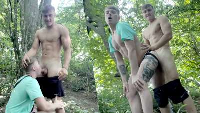 Gay 0161 Couple Fuck Hard in the Woods
