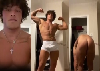 Young Buff Guy Strips and Flaunts His Muscular Body