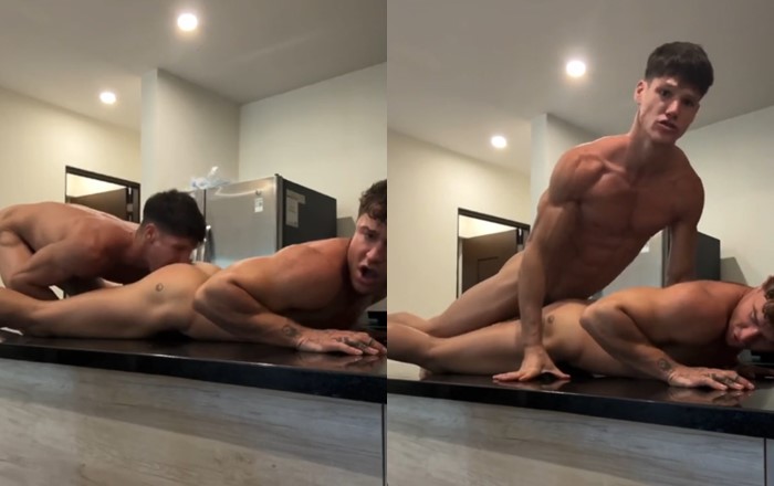 Ethan O'Pry - ass eating and fooling around on the kitchen counter