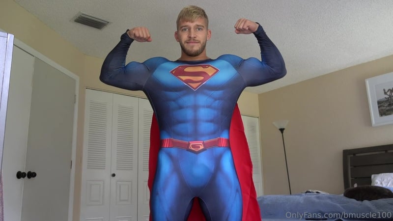 Brad Jaxon Shows Off Superman Costume and Jerks Off