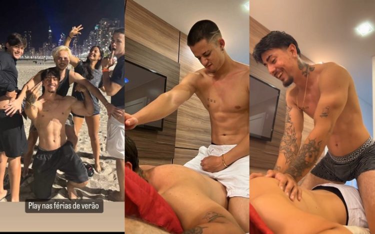 Latin Guys Fooling Around While Watching Porn Together