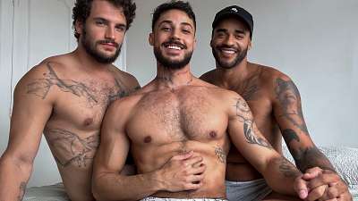 Markin Wolf, Samuel Decker and Rael Oliveira Fuck in Hardcore Gay Threesome