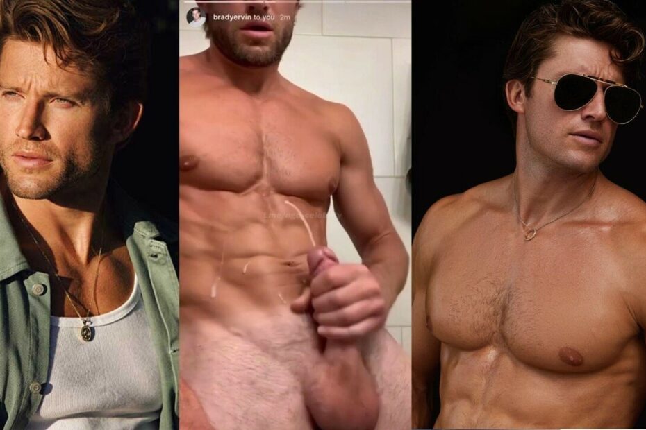 Bradyervin strokes hard cock in solo jerk off session