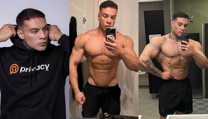 Rafael Marttinz Strokes His Hard Cock in Mirror