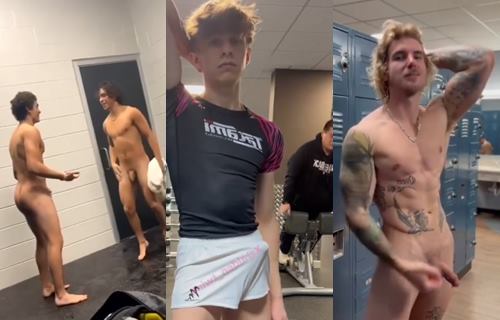 Gym Locker Room Sucking, Fucking, and Jerking Compilation