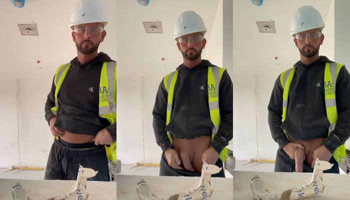 Construction Worker Shows Off His Massive Cock in Clip