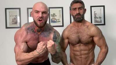 Muscle Worship Session with Hairy Guy Aslan Demir and Valdemar Santana