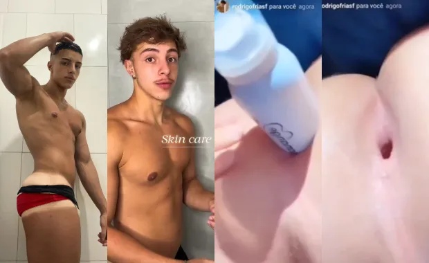 RodrigoFriasf skincare tiktoker shows off hole and sticks product up ass