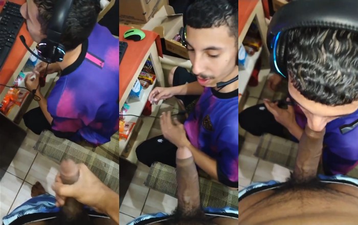 Gamer Bro Gets Cock Sucked While Playing Games