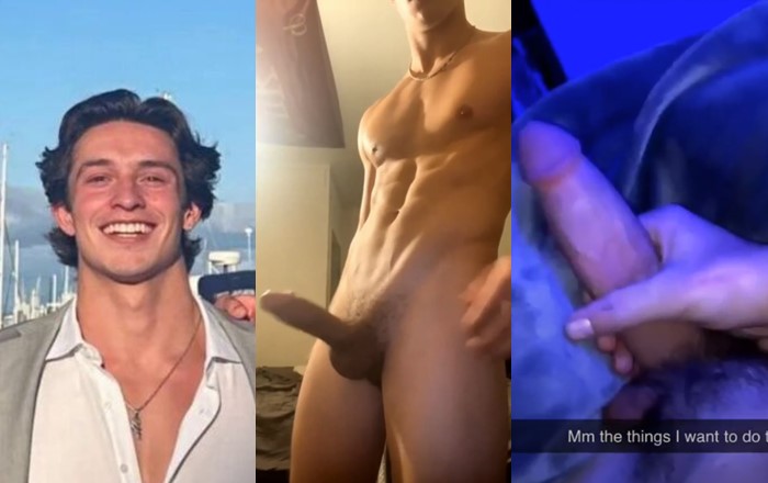Fit college kid Sean Willet jerks his long cock in compilation
