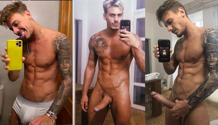 Late Night Jerk of Chris Diamond's Uncut Cock