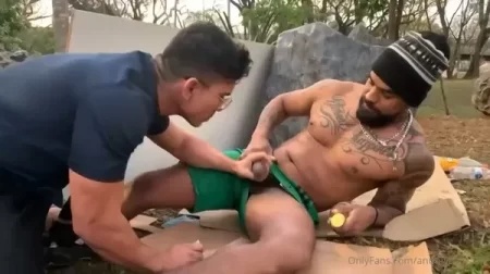 Andrey Cam and Guilherme Gaucho fuck hard in tent