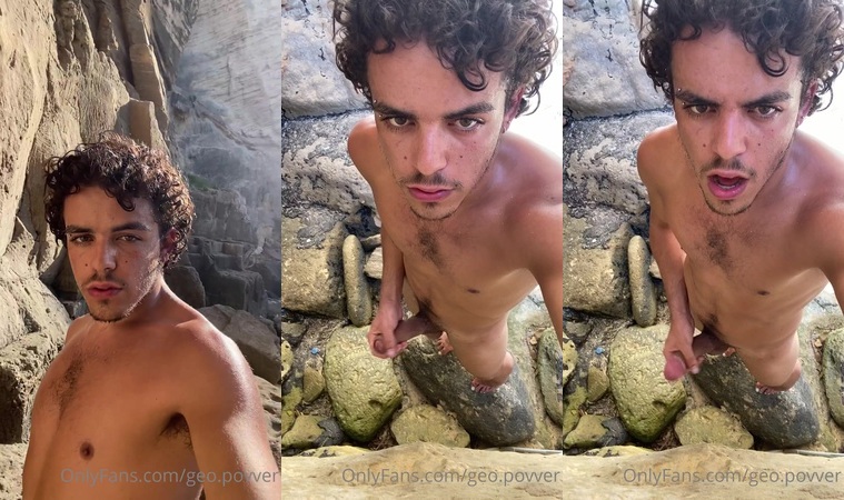 Geo Scar Jerks Off at the Beach - Quick Solo