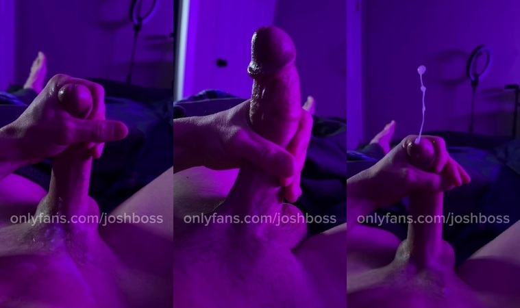 Slowly edging my cock and shooting a big load over myself - Josh Boss