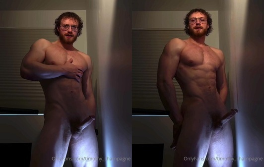 Timothy Champagne Blows His Load After Edging