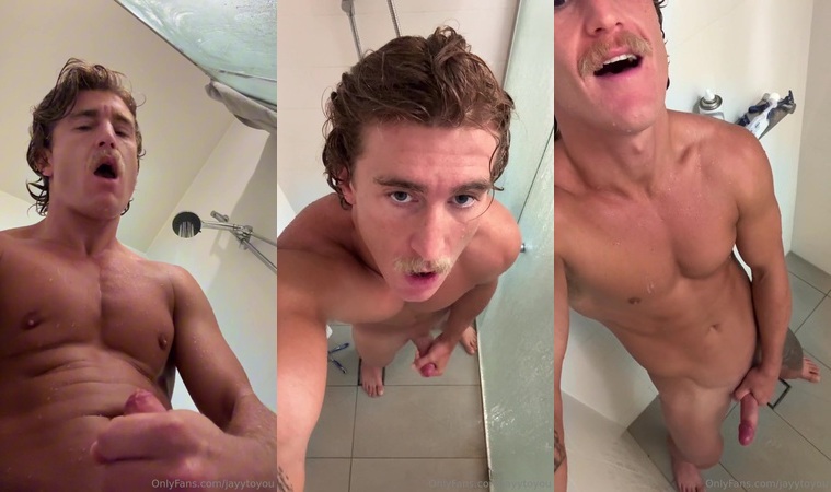 Jordan Anderson (jayytoyou) shower jerk off cum